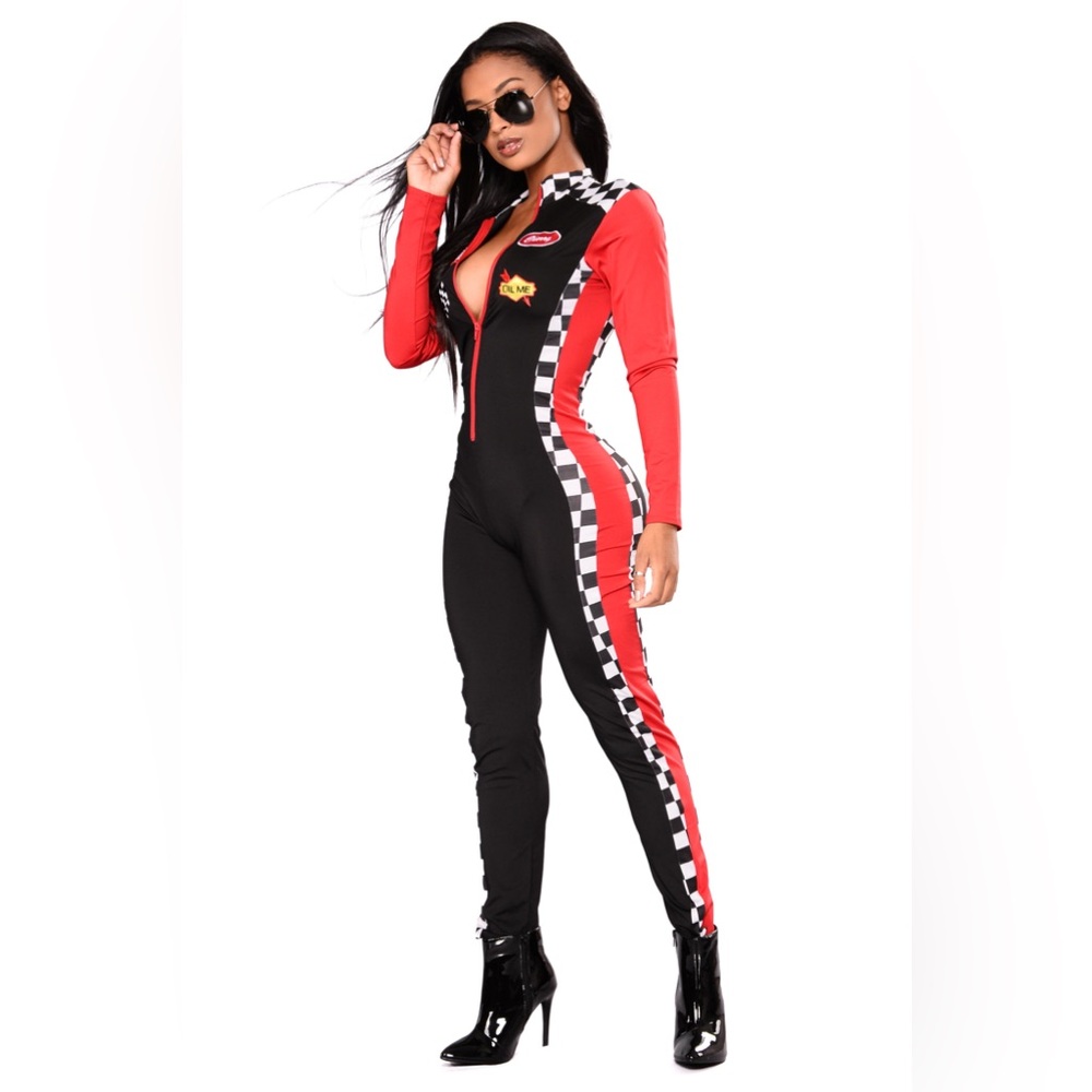 3 piece burning rubber top speed race car driver one piece sexy costume